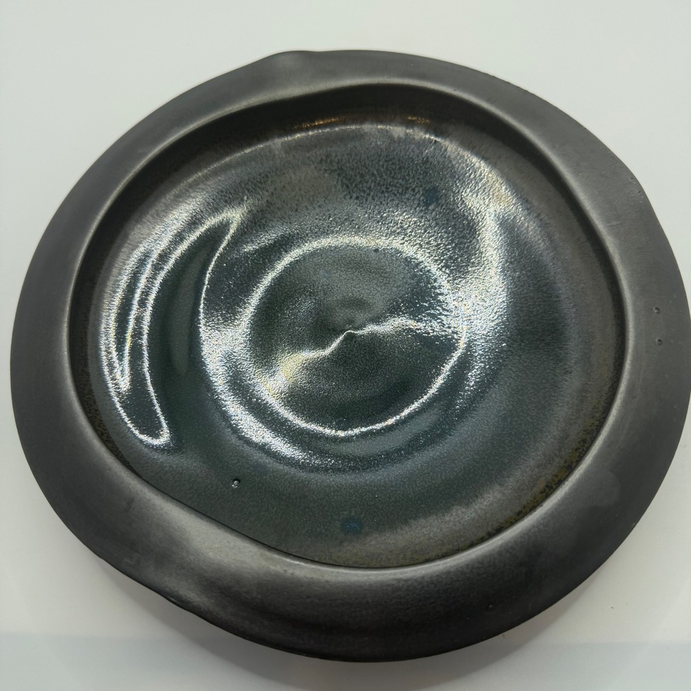Handmade Studio Pottery Ceramic Decorative Bowl Blue Grey Reactive Glaze Art